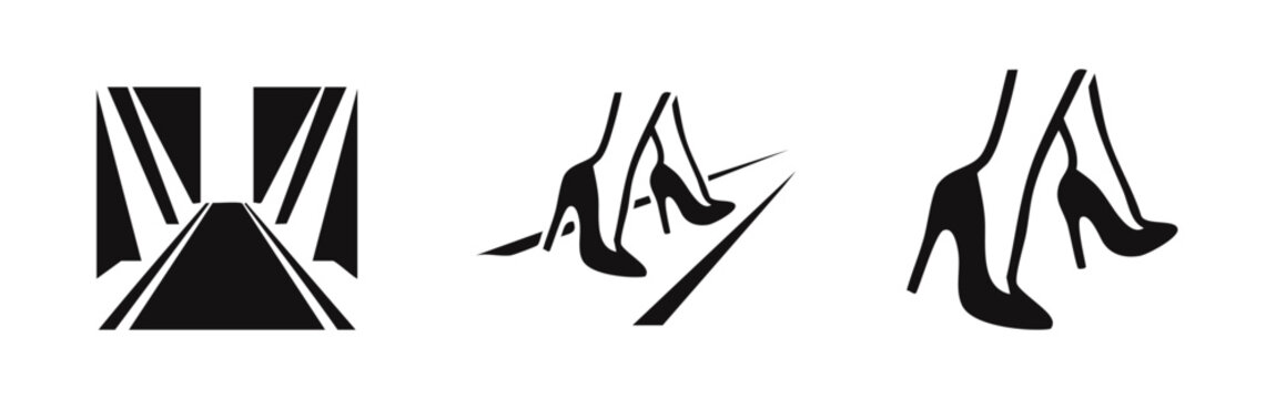 Fashion Runway and Modeling Icons Featuring High Heels and Stage Lighting