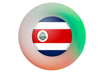Obraz premium Costa Rica Flag in Circle Gradient