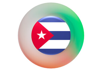 Obraz premium Cuban Flag Icon in Circle Shape