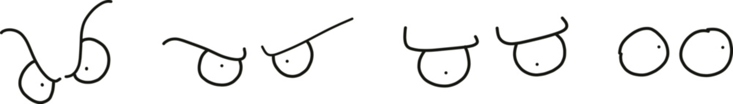hand drawn eyes vector silhouettes