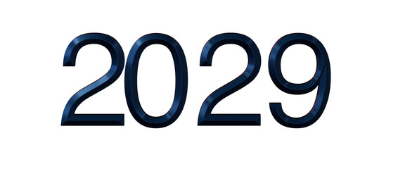 2029 number illustration, perfect for new year greetings or futuristic concepts. Isolated white back © vegefox.com