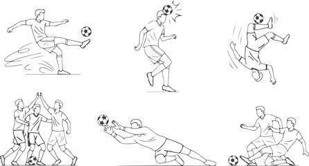 Obraz premium Volleying / Kicking: A player striking a ball that is mid-air with the top or inside of their foot.