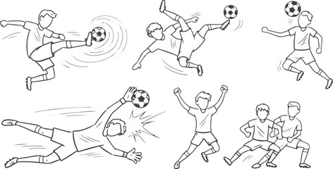 Obraz premium Volleying / Kicking: A player striking a ball that is mid-air with the top or inside of their foot.