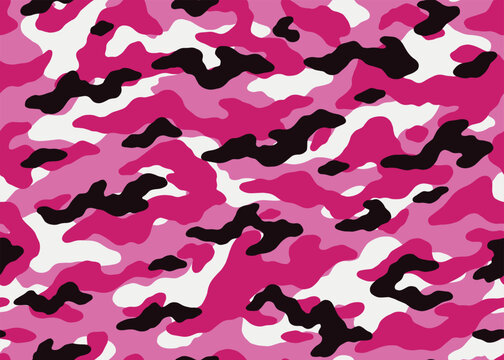 Abstract pink camo art seamless pattern background. Vector illustration art backdrop