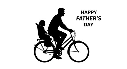 Obraz premium Father's Day Father's Day, bicycle, silhouette, Happy Father's Day, bike ride, family fun Vector