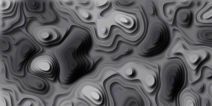 Topographic abstract background with layered contour lines and subtle shadows creating a sense of depth and organic topographical map simulation