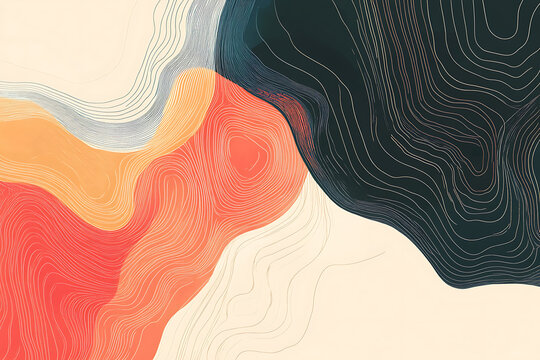 Abstract watercolor color block mobile screen wallpaper template