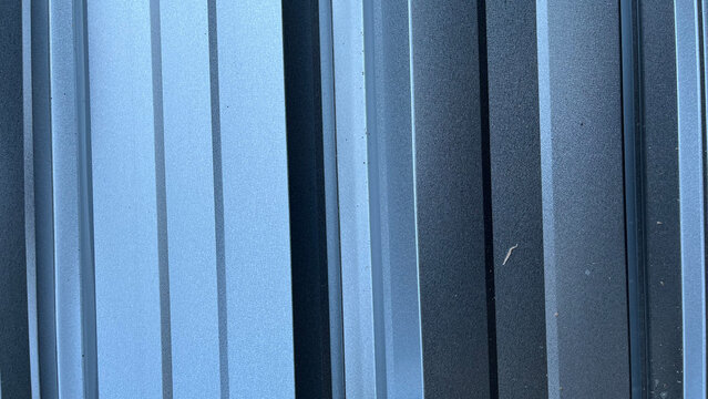 Close Up of Vertical Galvalume Metal Roofing Sheet Texture