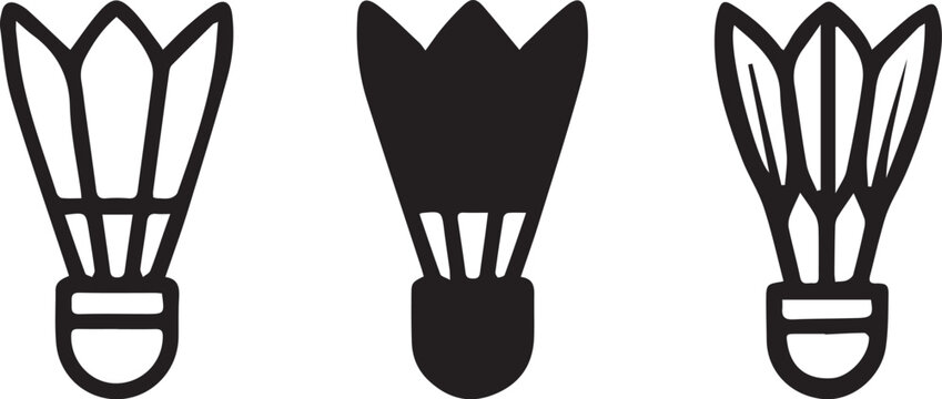 Shuttlecock badminton icons