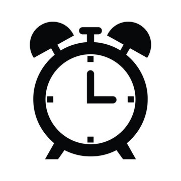 Black and white panda face alarm clock vector illustration