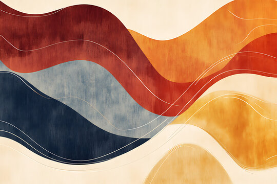 Abstract watercolor color block mobile screen wallpaper template