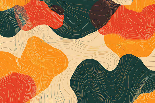 Minimalist abstract continuous line art phone background wallpaper