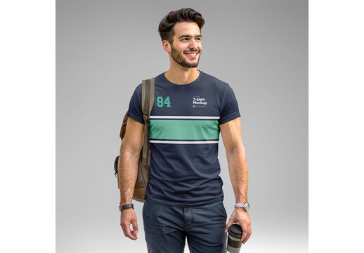 Men_s T-Shirt Mockup Realistic Design for Brand Presentation and Marketing