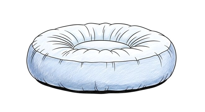 Illustration of Blue Inflatable Lounger Isolated on White.