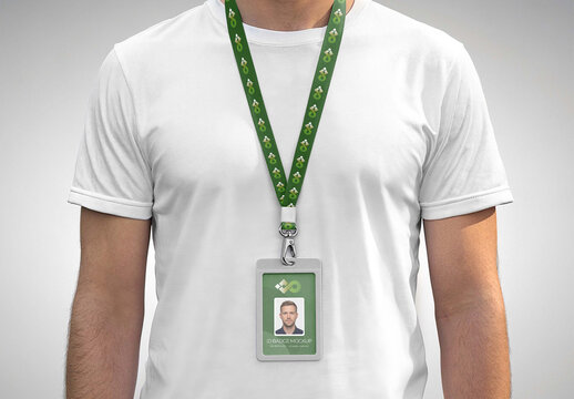 Lanyard ID Card Mockup for Commercial Branding and Product Advertising