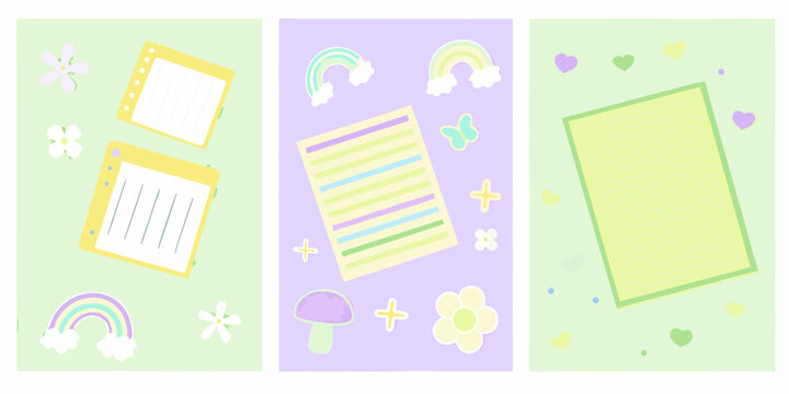 cute doodle note templates three adorable pastel note paper designs