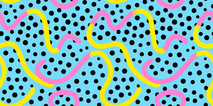 abstract wavy pattern with polka dots in a pop art style