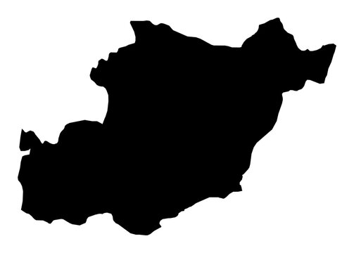 A contour map of Beja. Portuguese district silhouette