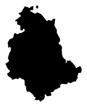 A contour map of Umbria. Italian region silhouette