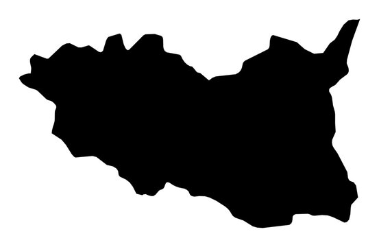 A contour map of Pardubice Region. Czech region silhouette