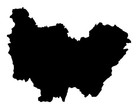 A contour map of Bourgogne-Franche-Comte. French region silhouette