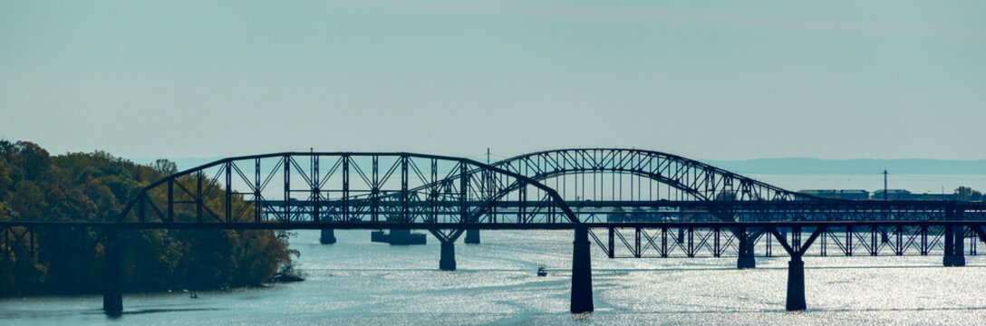 This image displays multiple bridges crossing the Susquehanna River in Maryland.