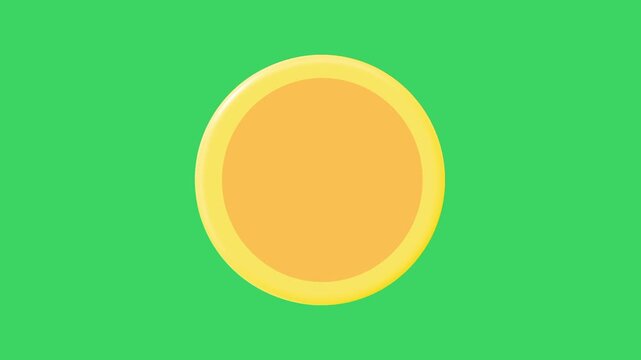 Rotating gold coin animation seamless loop
