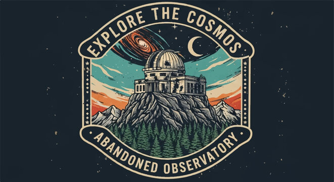 Cosmic observatory illustration explore cosmos design elements