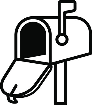 Mailbox silhouette icon vector illustration for postal services communication designs