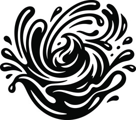 Fototapeta premium Dynamic water splash silhouette vector illustration for design and branding