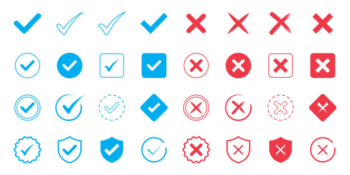 set of green Tick mark approved . Check mark icon symbols collection . symbol for website computer and mobile isolated on white background. green tick verified badge icon. Social media official accoun
