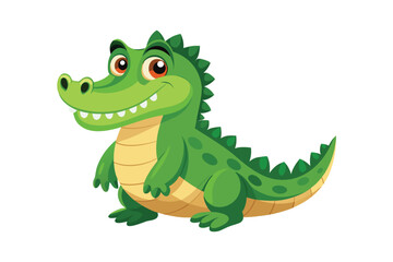 Obraz premium Cute crocodile vector illustration isolated on white background.