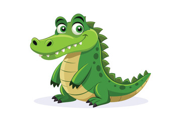 Fototapeta premium Minimalist alligator cartoon character mascot logo design.