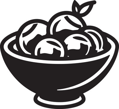 Fruits Bowl Clipart Vector | Red Apple Illustration | Fresh Food Graphic