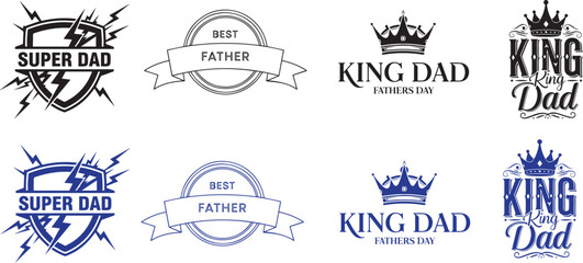 Obraz premium set of vintage labels for happy fathers day vector 