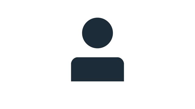 Simple human profile icon animation design