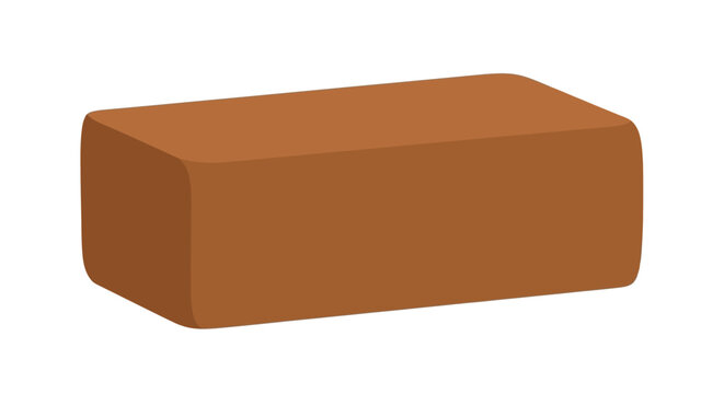 Single brown rectangular brick with smooth edges.