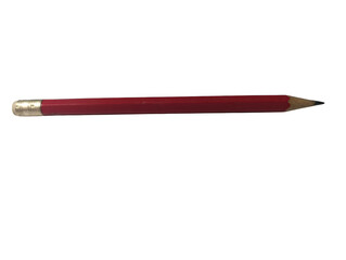 Fototapeta premium red pencil isolated on black background writing utensil