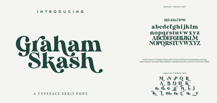 Elegant alphabet letters font and number. Typography luxury classic lettering serif fonts decorative for logo wedding vintage retro concept. vector illustration.