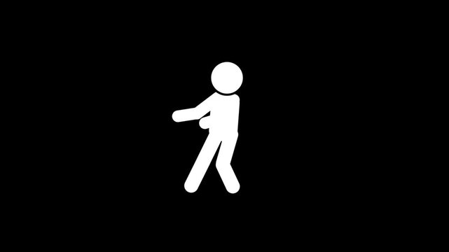 Javelin Throw Athlete Stick Figure Animation. Minimal stick figure animation of an athlete performing javelin throw sports action. Javelin Throw Sports Icon Animation.