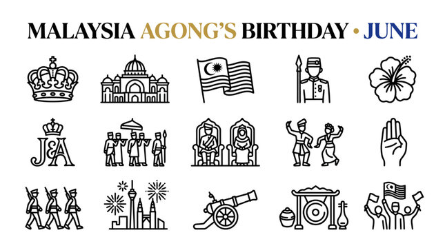 Malaysia Agong Birthday June Icons