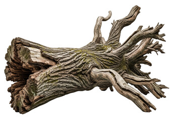 Fototapeta premium Old weathered tree trunk isolated on transparent background