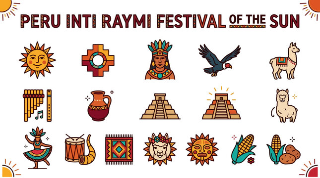 Peru Inti Raymi Festival of the Sun Icons