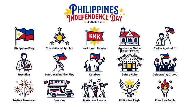 Philippines Independence Day Celebration Icons