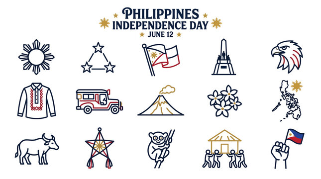 Philippines Independence Day Icons - June 12