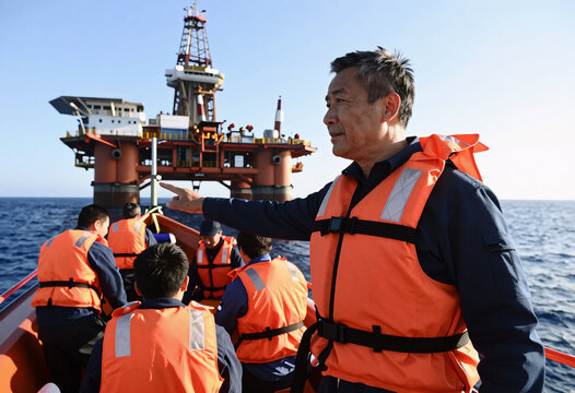 Offshore Safety Supervisor Leads Lifeboat Drill