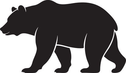 Vector illustration featuring black silhouettes of a rhino, bear, and elephant in a wildlife safari design © Yasir