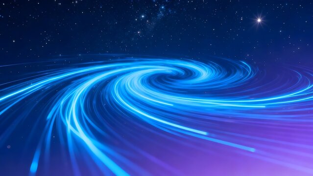 Cosmic swirl of blue light in space