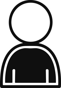 Minimalist Icon of a Person Silhouette, Simple Human Figure Outline