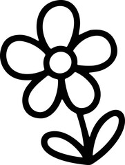 Simple flower outline drawing, minimalist floral icon, botanical doodle art © kumara